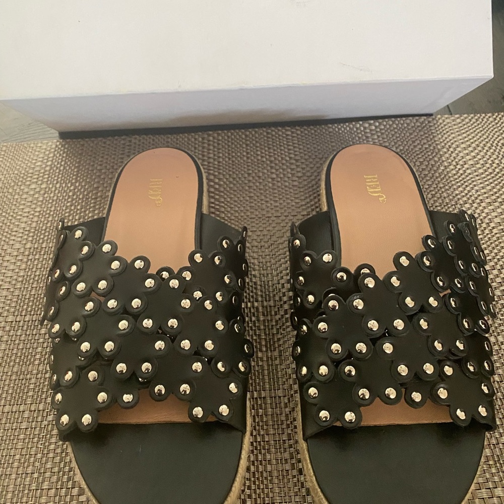 REDValentino Flower Puzzle Studded Leather Slides - Picture 3 of 5